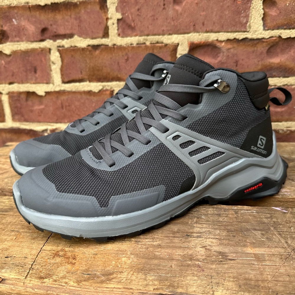 Salomon X Raise Mid Hiking Boots Womens 8.5 Grey Gore-Tex Outdoor Shoes 411032